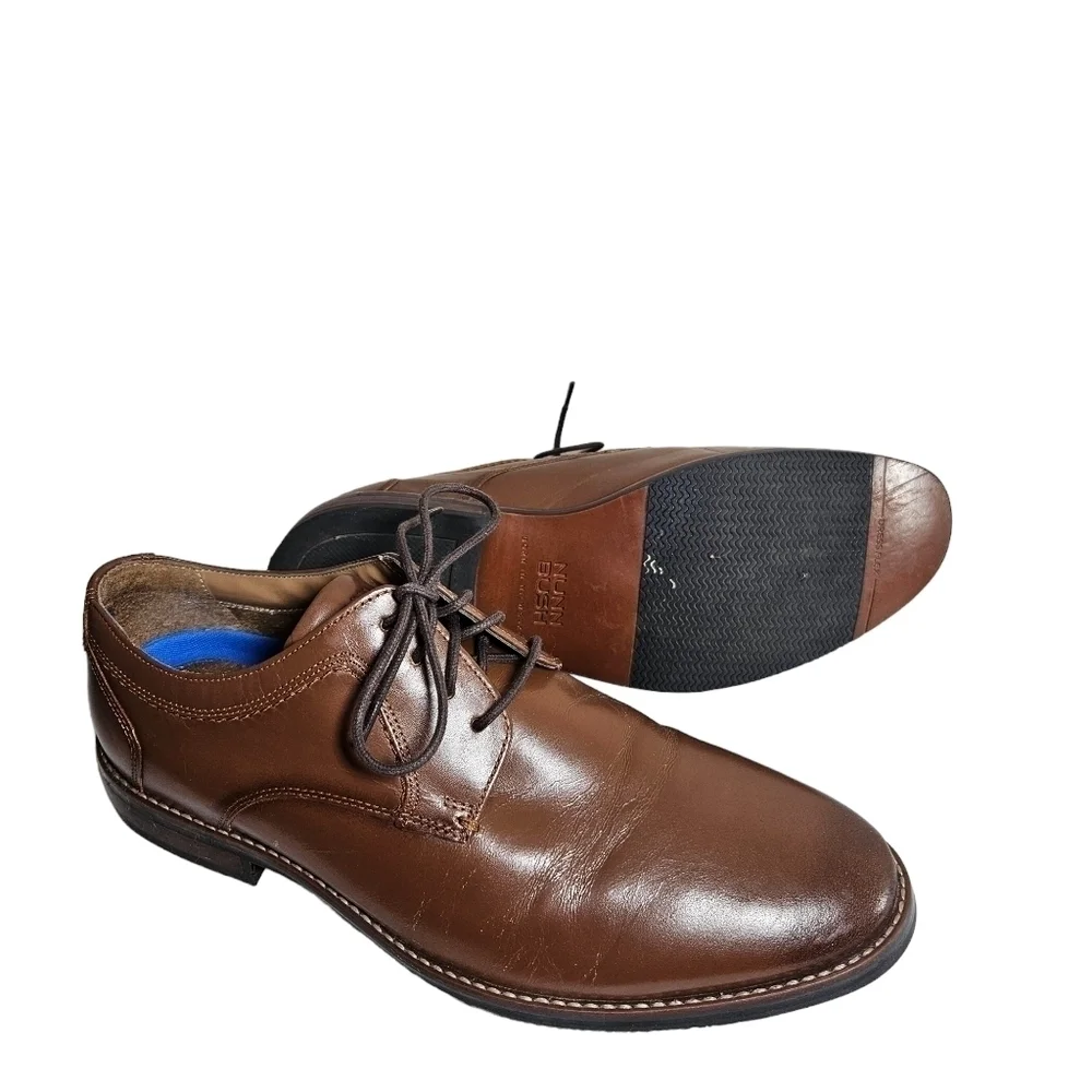 Nunn Bush Tan Comfort Gel Dress Flex Lace up Men's Oxfords  Sz 11.5M